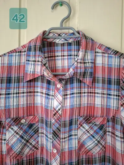 Camisa de cuadros manga larga talla 42 - miniatura 3