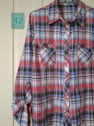 Camisa de cuadros manga larga talla 42 - miniatura 4