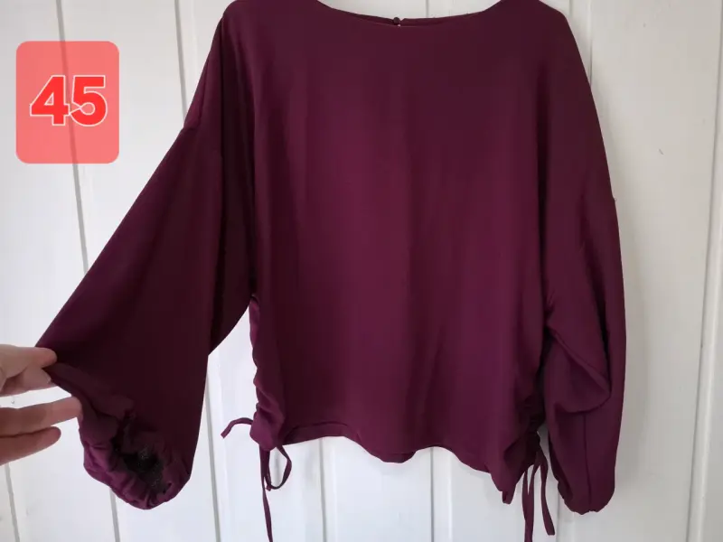 Blusa Burdeos Manga Larga Zara Mujer - 2
