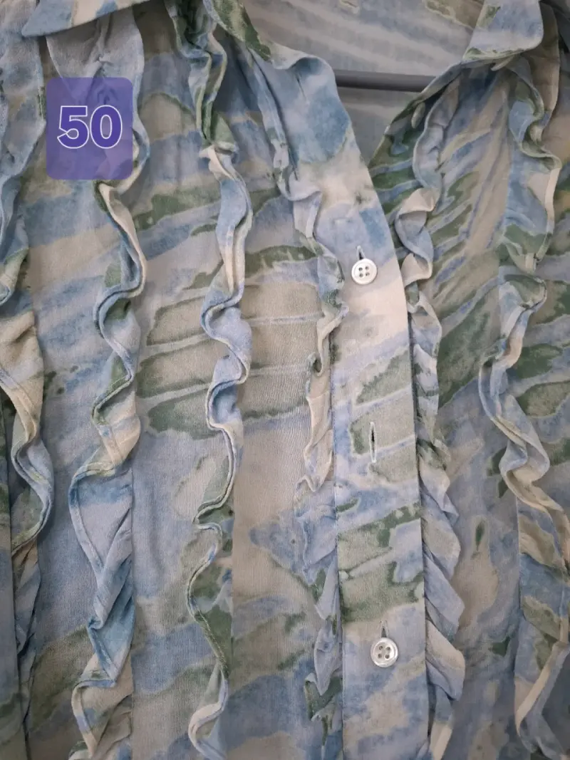 Blusa estampada con volantes para mujer - 3
