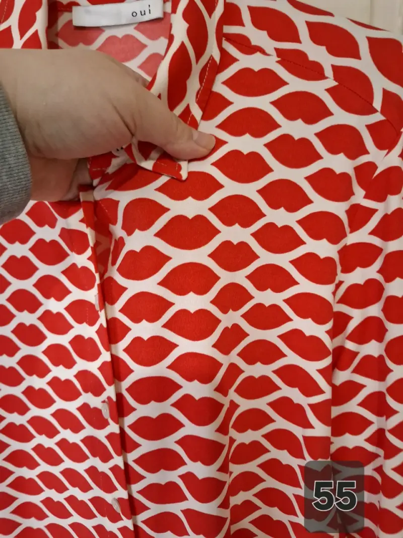 Blusa de mujer estampada roja Oui - 3