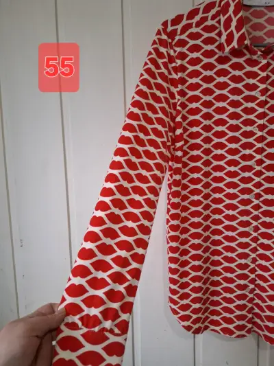 Blusa de mujer estampada roja Oui - miniatura 4