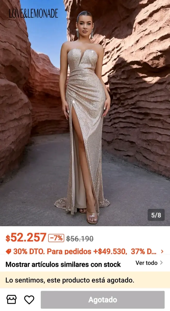 Vestido de fiesta dorado