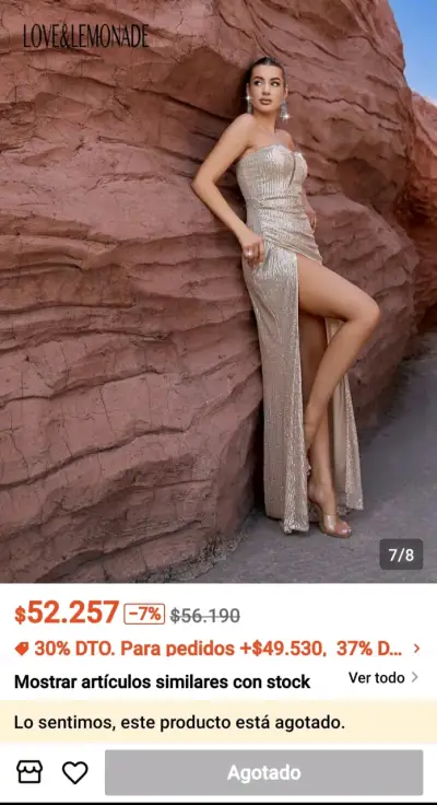 Vestido de fiesta dorado - miniatura 3