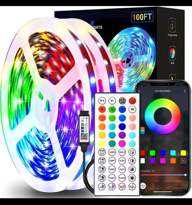 Tira LED RGB 100FT con control remoto