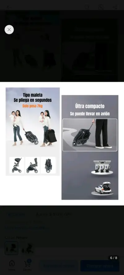 Coche de bebé plegable tipo maleta - miniatura 6