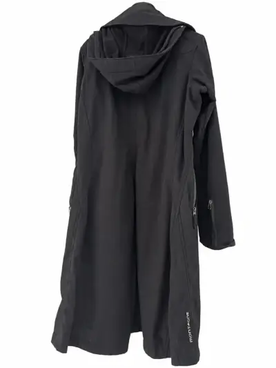 Abrigo largo negro con capucha para mujer - miniatura 2