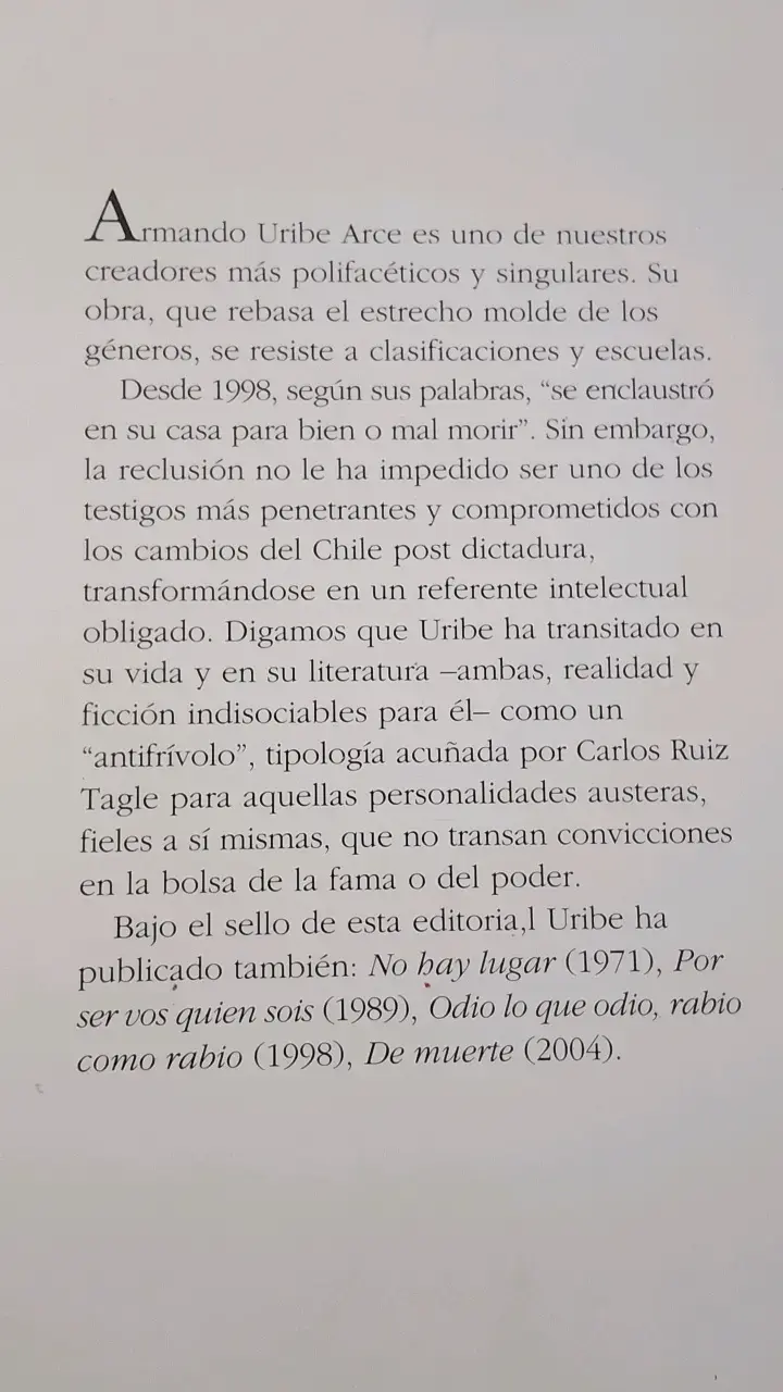 'La Fe El Amor La Estupidez' de Armando Uribe - 2