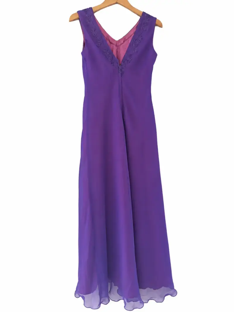 Vestido largo de fiesta morado elegante - 2