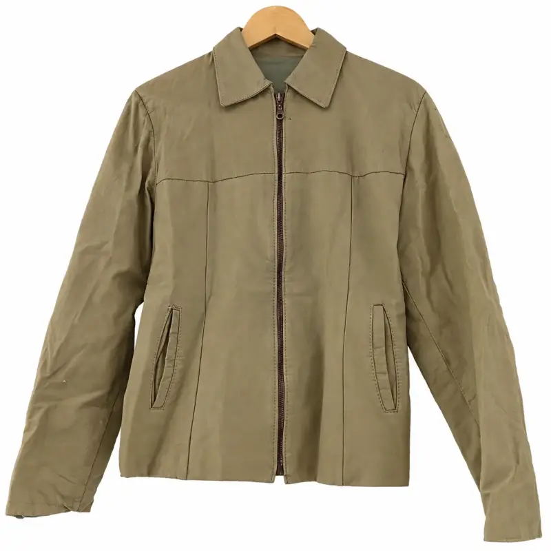 Chaqueta verde oliva para mujer con cierre