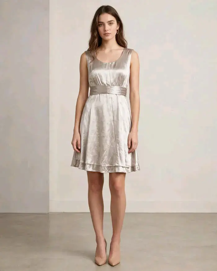 Vestido de fiesta plateado elegante