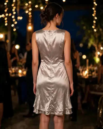 Vestido de fiesta plateado elegante - miniatura 2