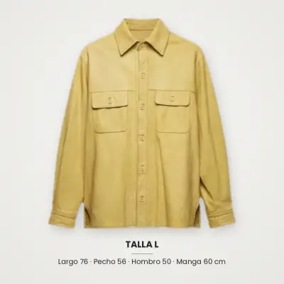 Chaqueta de cuero sintético beige para hombre - miniatura 4