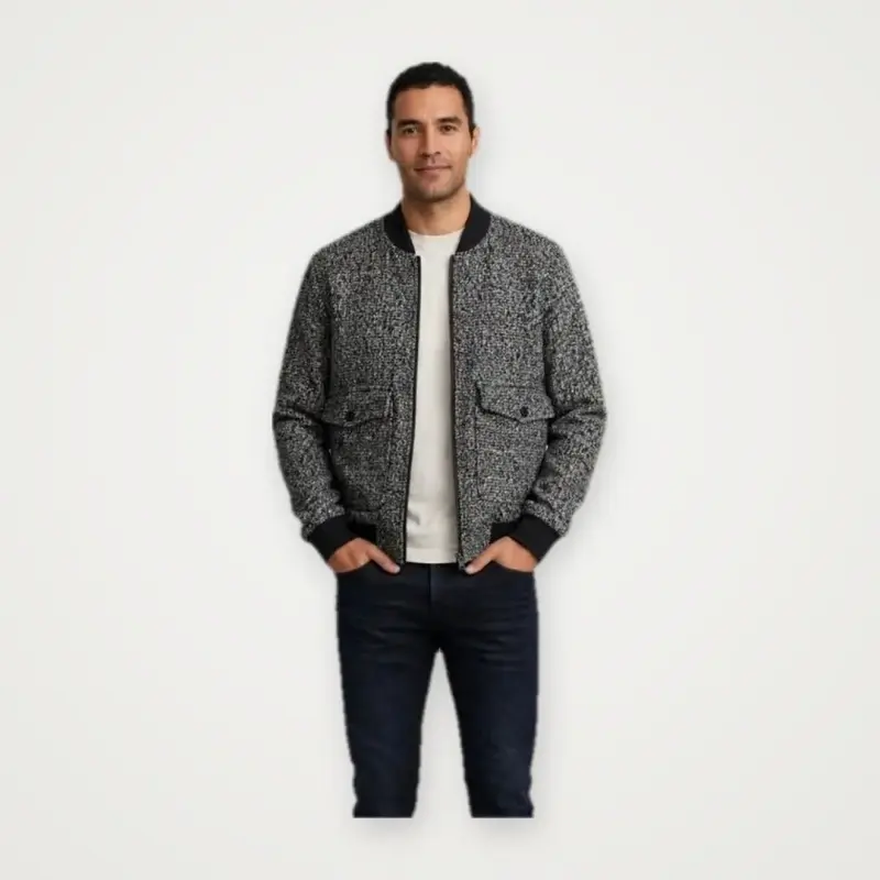 Chaqueta bomber gris para hombre
