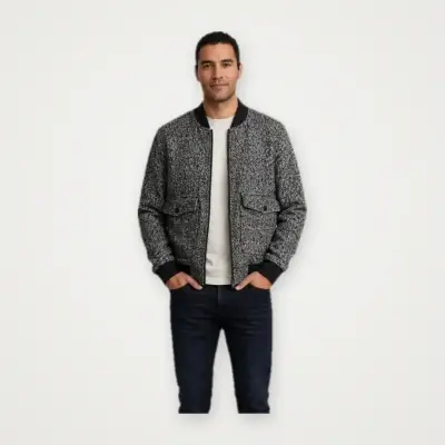 Chaqueta bomber gris para hombre - miniatura 1