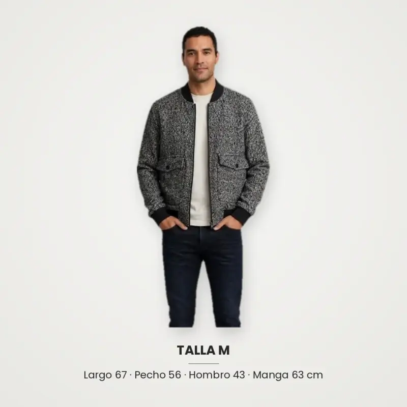 Chaqueta bomber gris para hombre - 3
