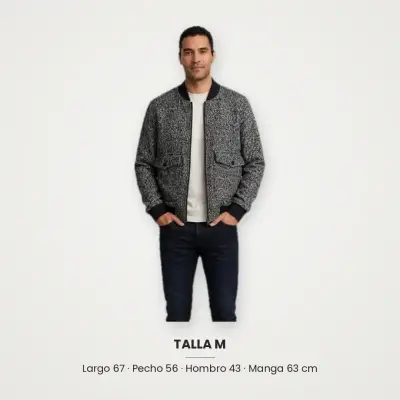 Chaqueta bomber gris para hombre - miniatura 3