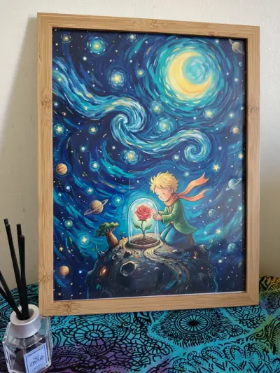 Cuadro decorativo de gato en sofá verde - miniatura 3