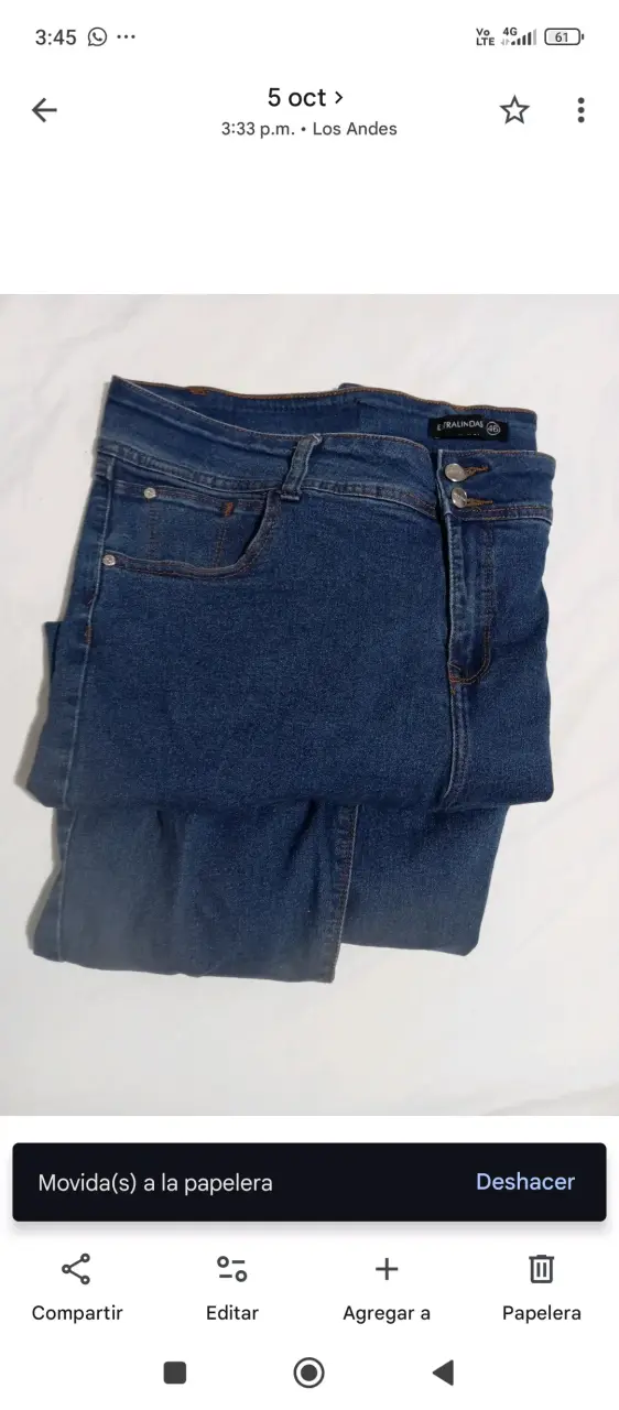 Jeans azul oscuro para mujer Extralindas talla 46