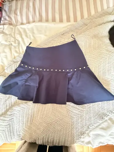Falda azul con tachas Zara talla S - miniatura 1
