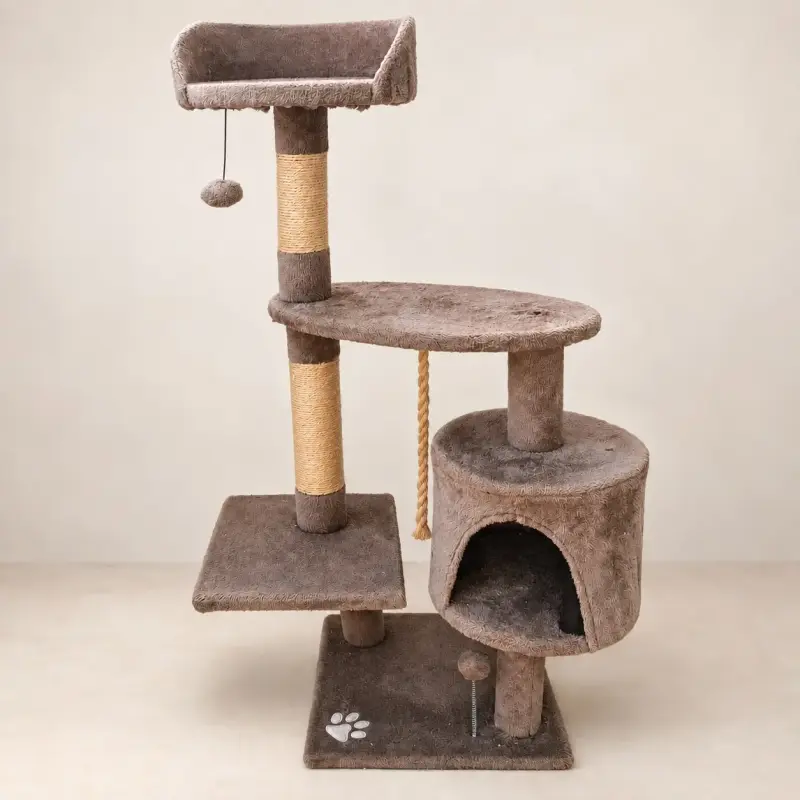 Árbol rascador para gatos con cueva y plataformas