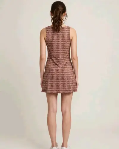 Vestido corto sin mangas estampado geométrico - miniatura 2