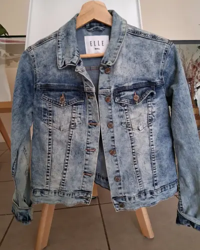Chaqueta de mezclilla azul para mujer Elle - miniatura 1