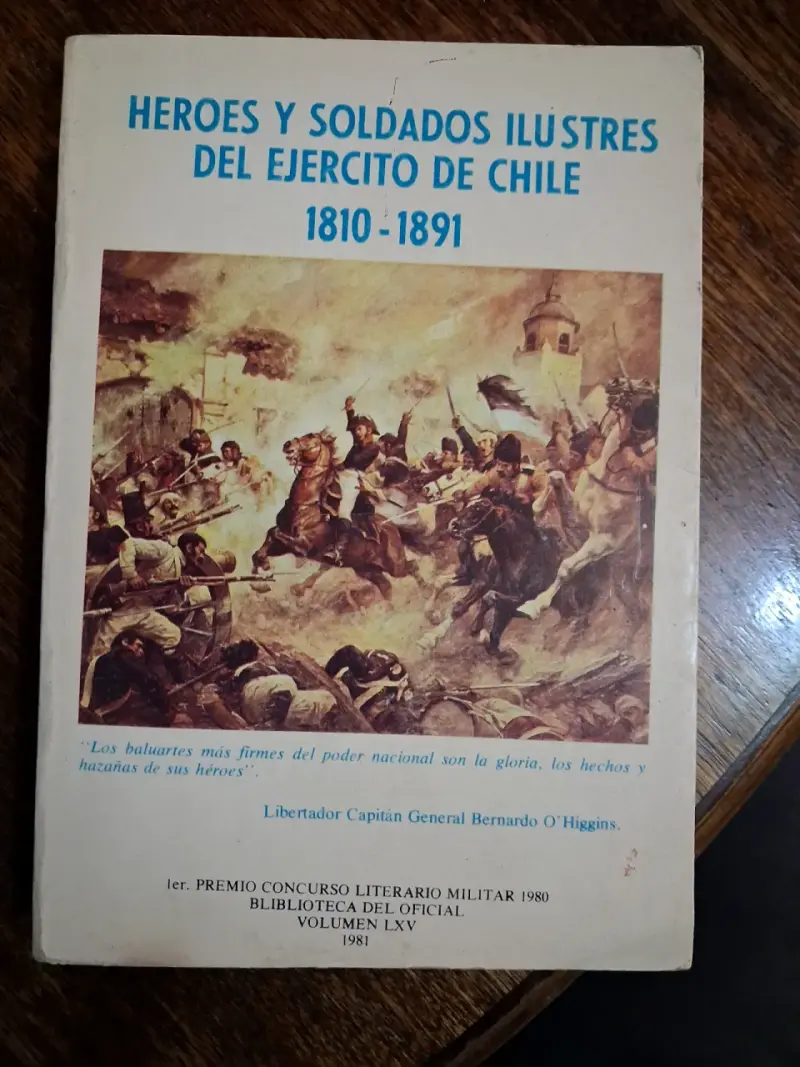 Libro Héroes y Soldados Ilustres del Ejército de Chile 1810-1891