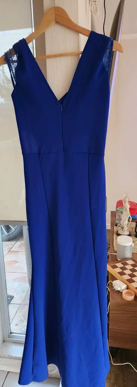 Vestido de fiesta azul y negro con encaje - 2