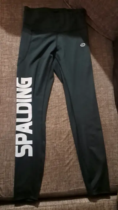 Leggings deportivos negros Spalding para mujer - miniatura 1