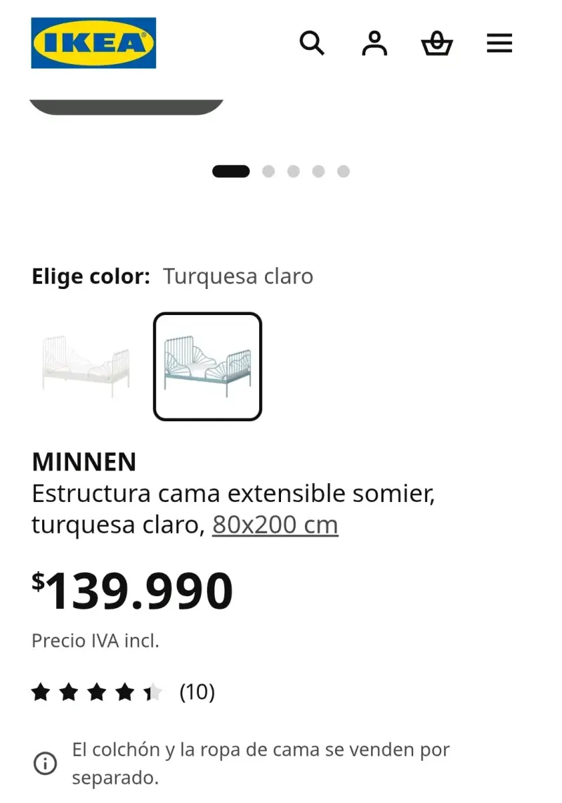 Cama extensible turquesa 80x200 con somier - 4