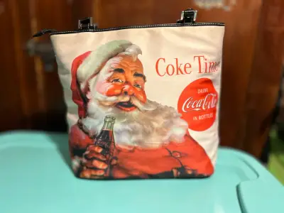 Bolso vintage Coca-Cola con diseño de Santa Claus - miniatura 1