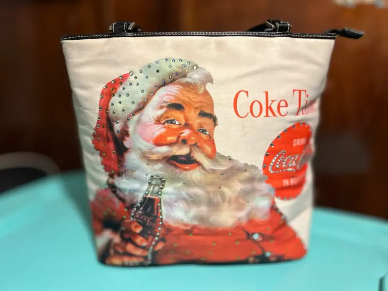 Bolso vintage Coca-Cola con diseño de Santa Claus - 2