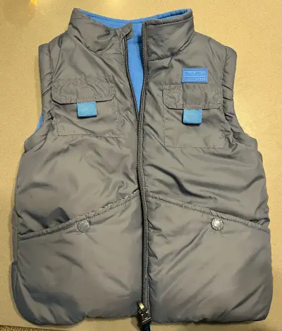 Chaleco reversible gris y azul para hombre - miniatura 1