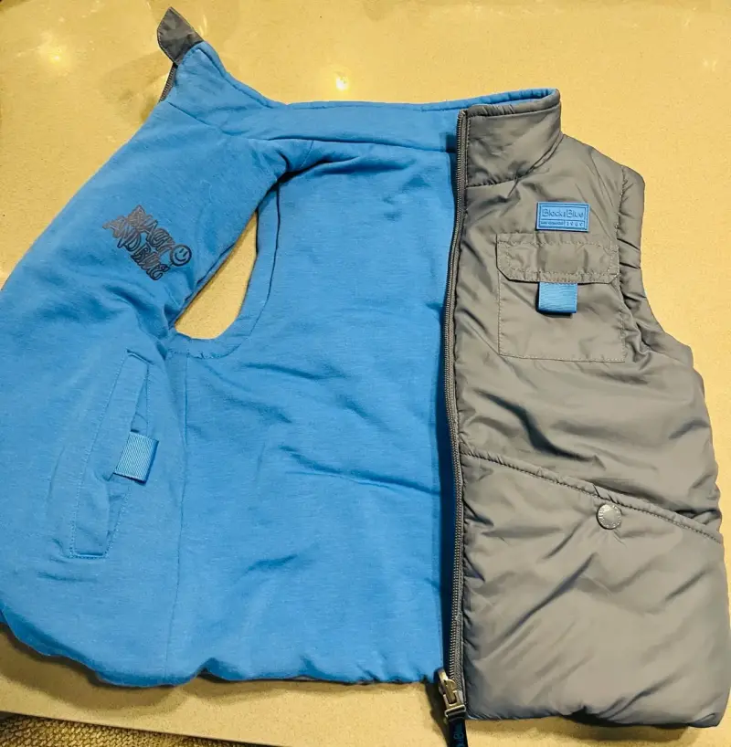 Chaleco reversible gris y azul para hombre - 2