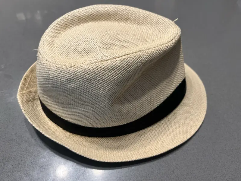 Sombrero de paja estilo fedora beige S