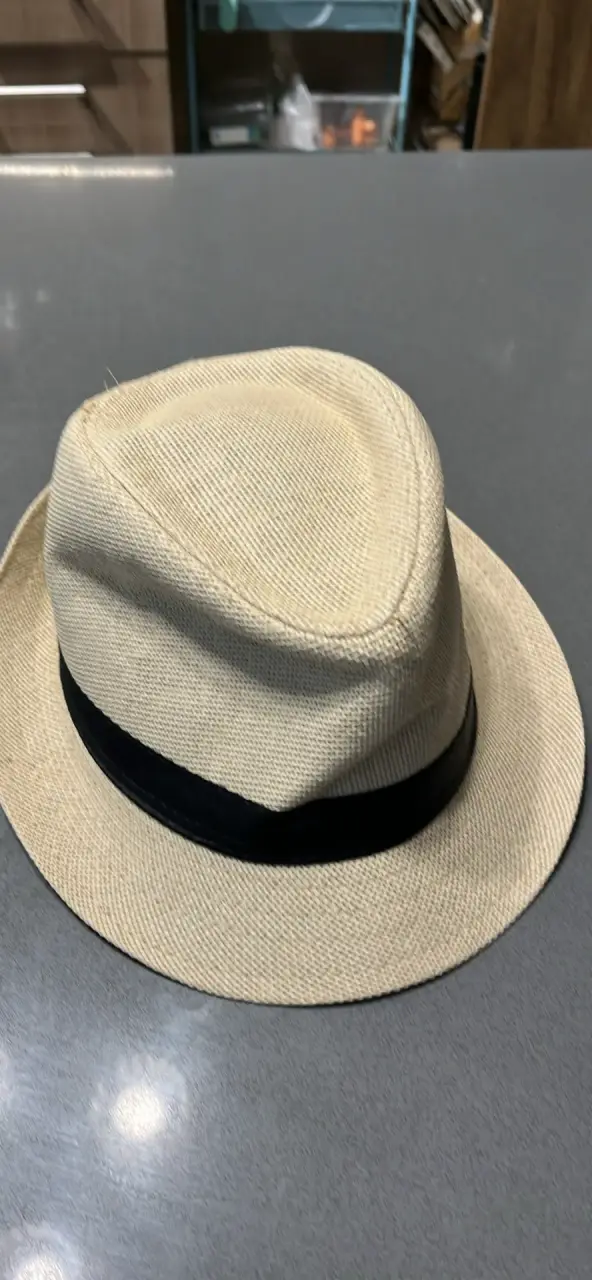 Sombrero de paja estilo fedora beige S - 3