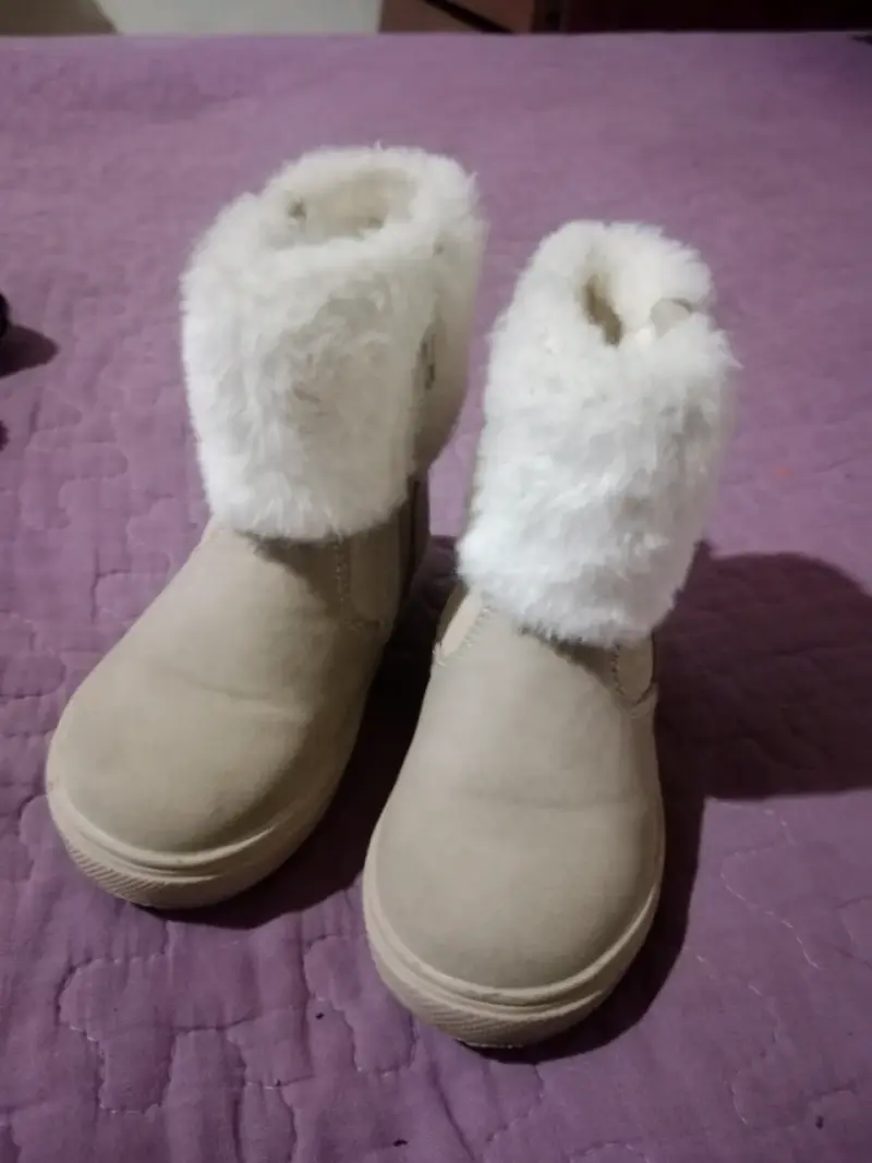 Botas de niña beige con forro de peluche - 2