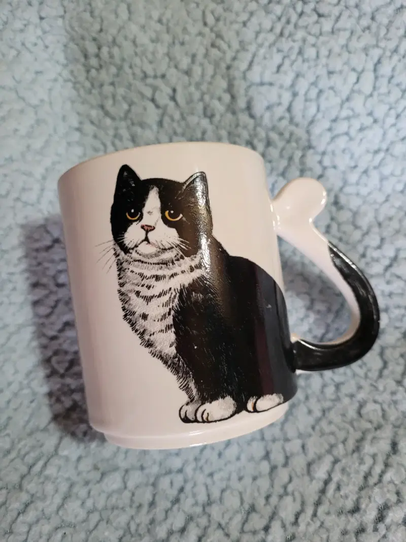 Taza de cerámica con diseño de gato