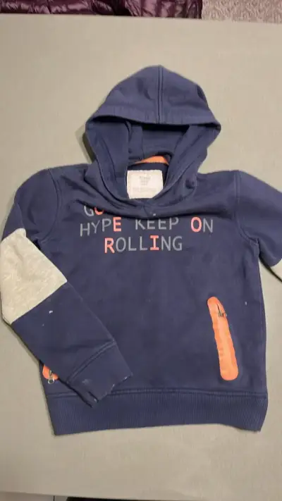 Polerón con capucha azul para niño talla 8 Tribu - miniatura 1