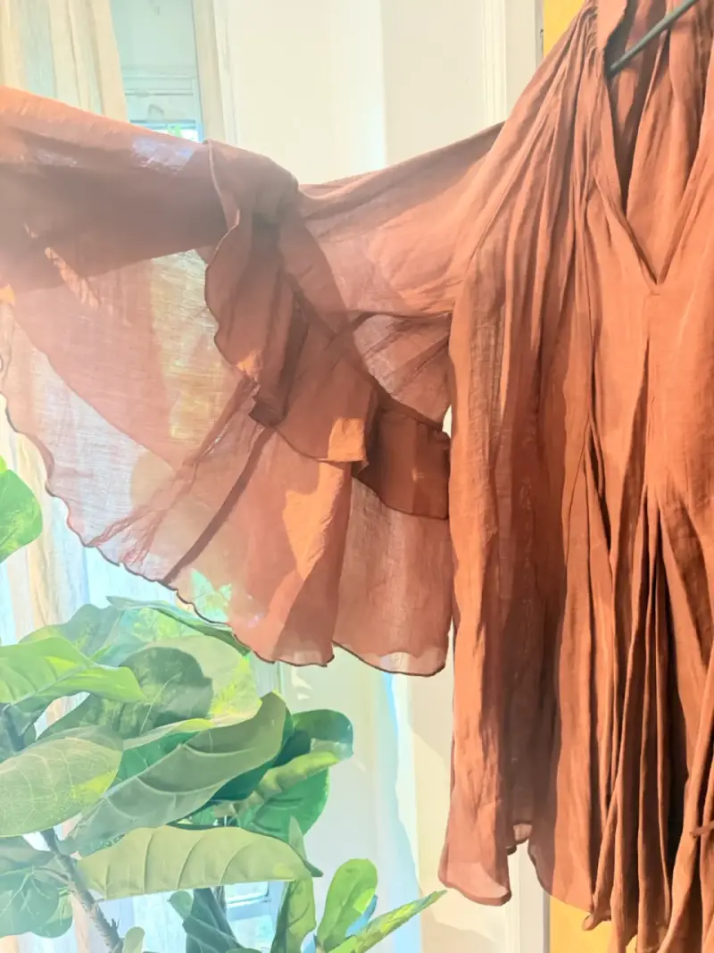 Vestido bohemio marrón con mangas acampanadas H&M - 2