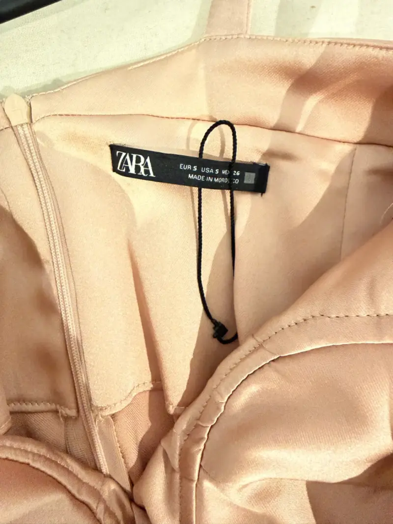Vestido ajustado rosa claro Zara - 4