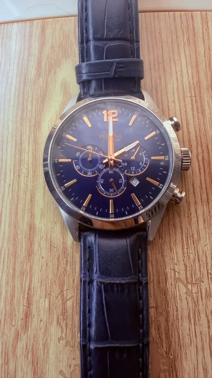 Reloj Festina Chrono con Correa de Cuero Azul - 2