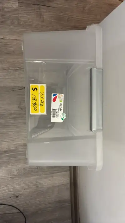 Set 5 cajas plásticas transparente con tapa 37 lts - miniatura 1