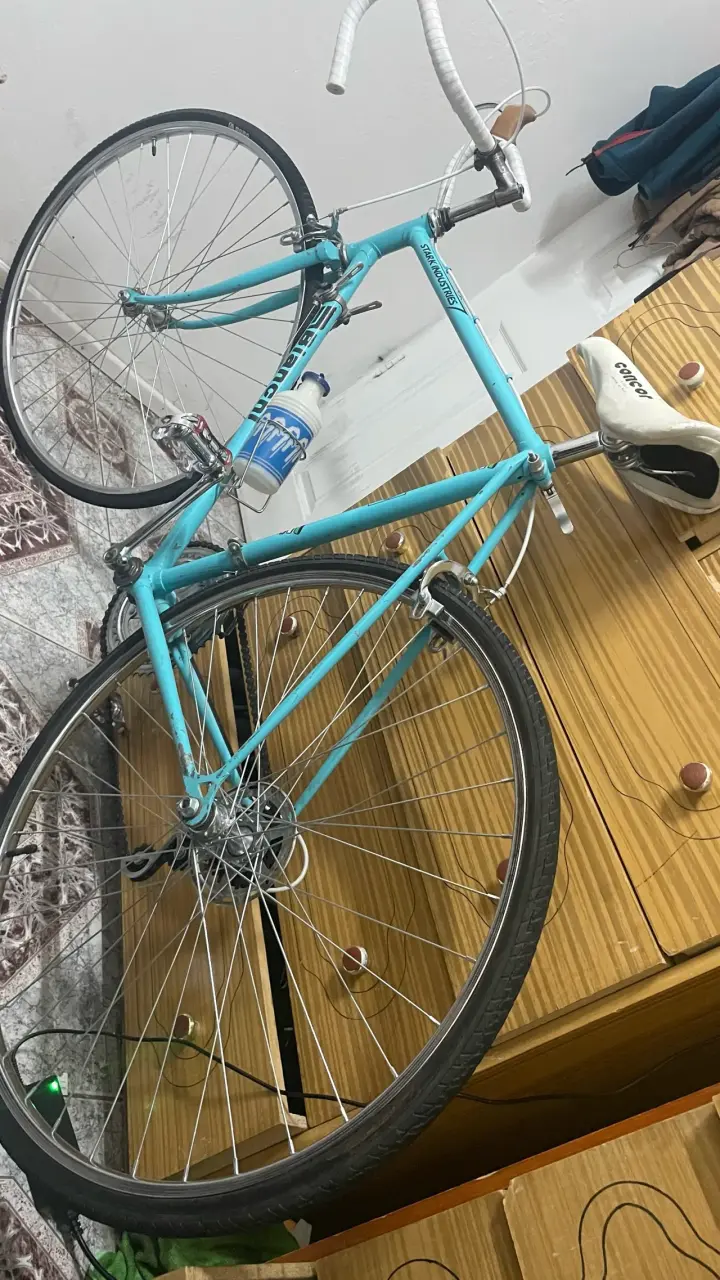 Bicicleta de carretera Bianchi azul vintage - 3