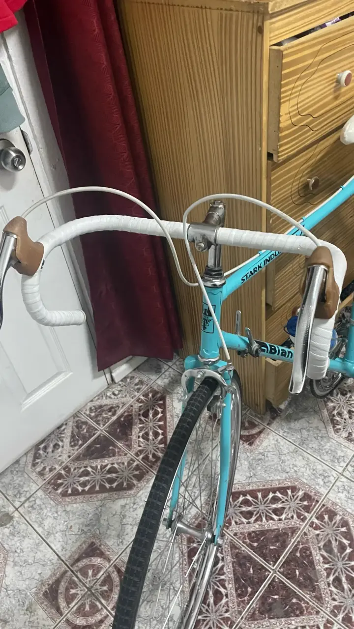 Bicicleta de carretera Bianchi azul vintage - 6