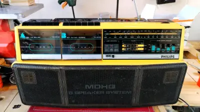Radio cassette Philips vintage amarillo - miniatura 5