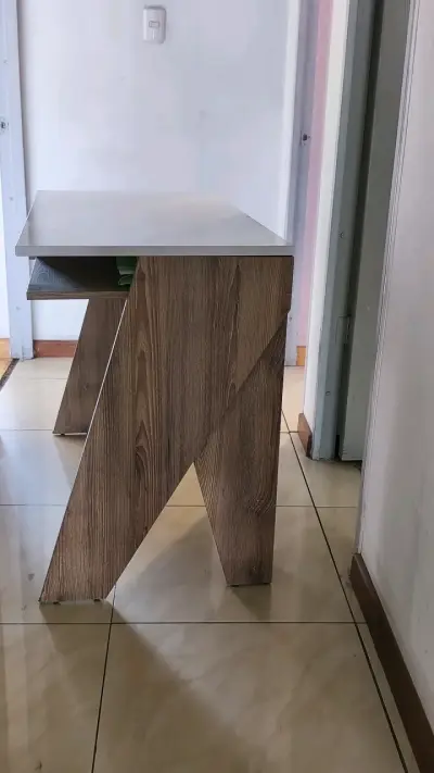 Escritorio madera y melamina blanca - miniatura 5