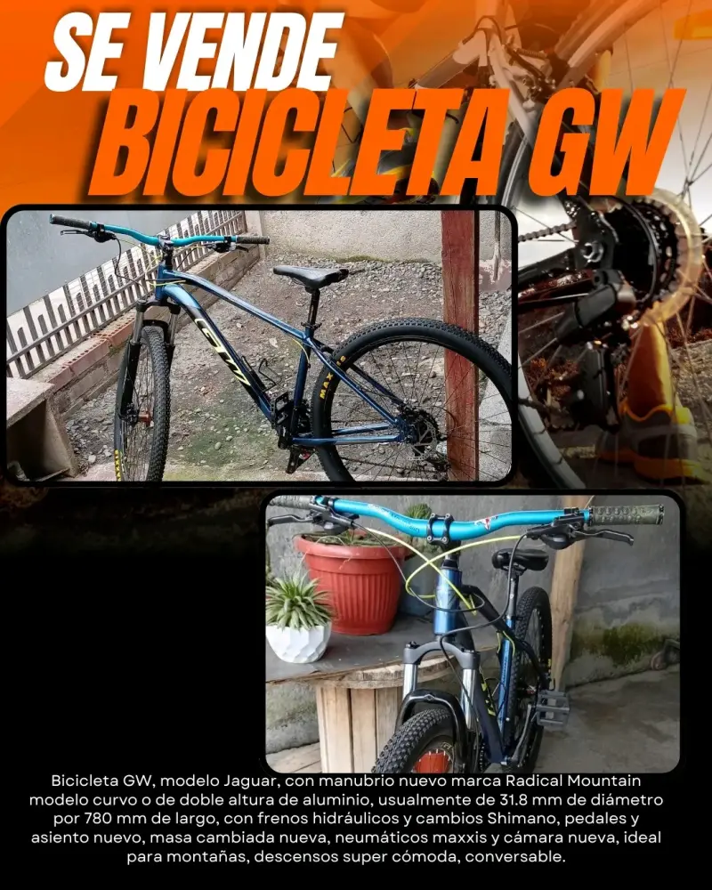 Bicicleta GW Jaguar para montaña, descensos