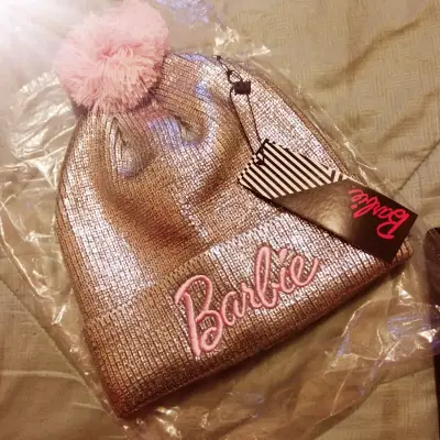Gorro Barbie plateado con pompón rosa - miniatura 1